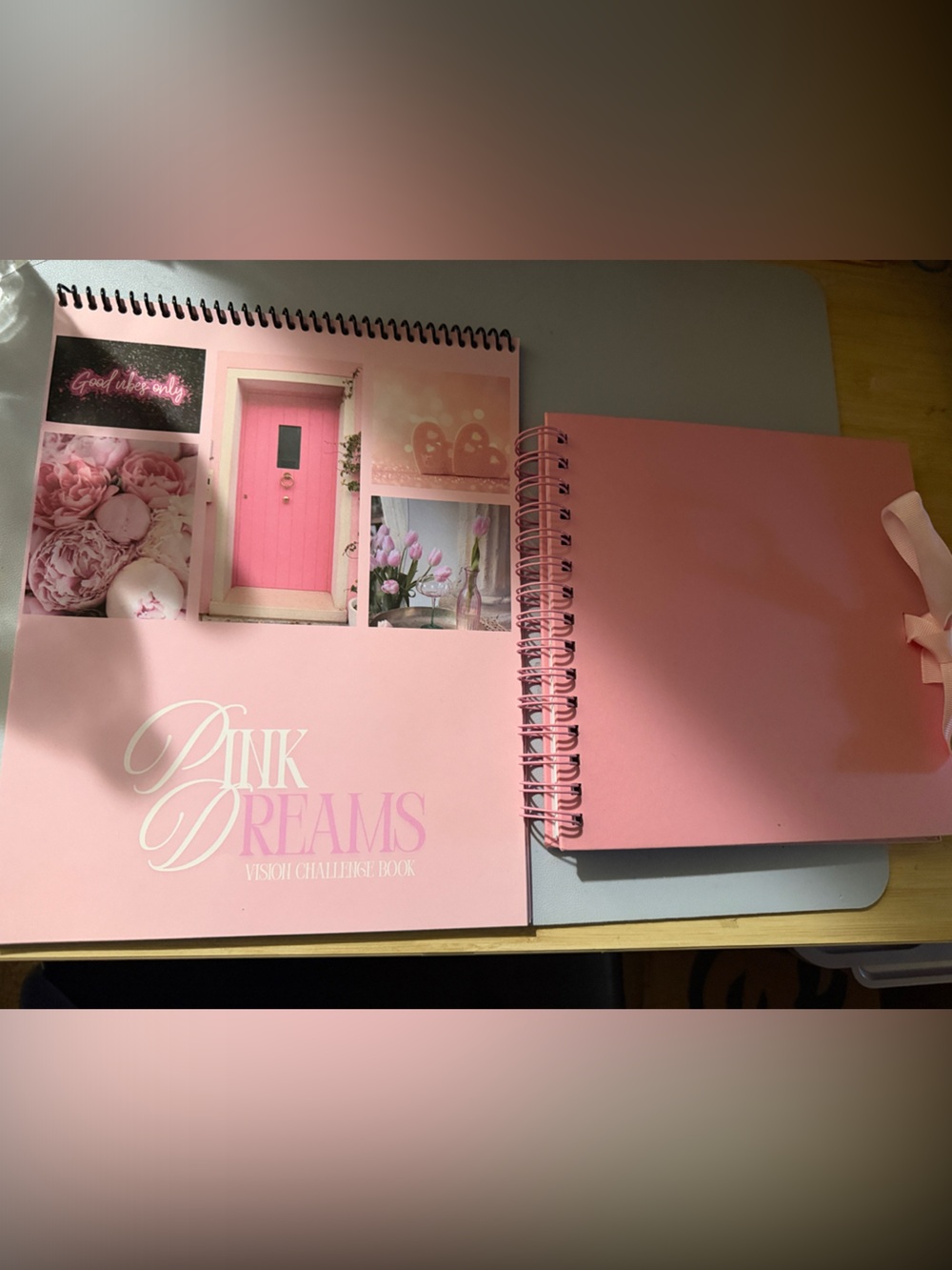 Pink Spiral-Bound Home Office Notebooks - Set of 2 vision board new